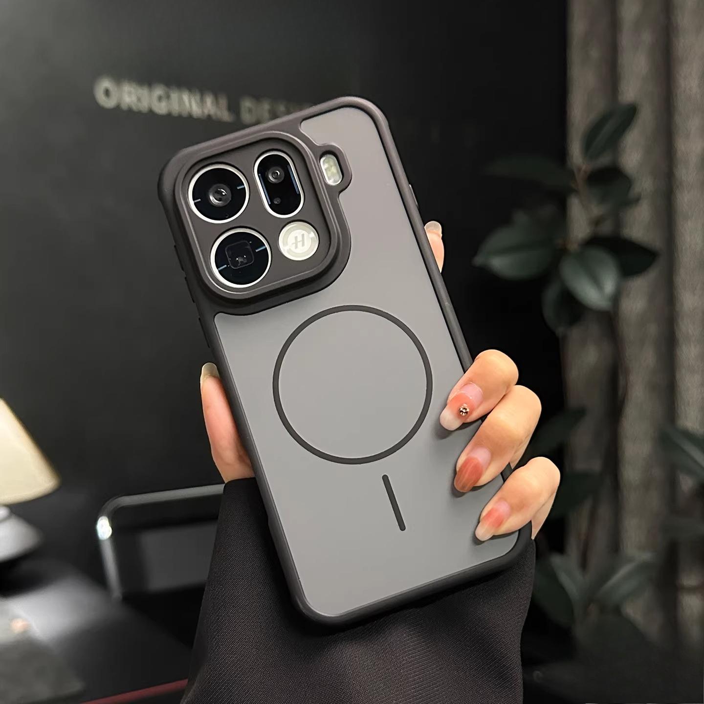 Für OPPO Find X9 Pro Hülle Matt Premium Magnetisch Hart Schutz Rückseite Hülle Für OPPO Find X9 Stoßfest Luxus Schale Stoßfänger OPPO Find X9 Pro schwarz