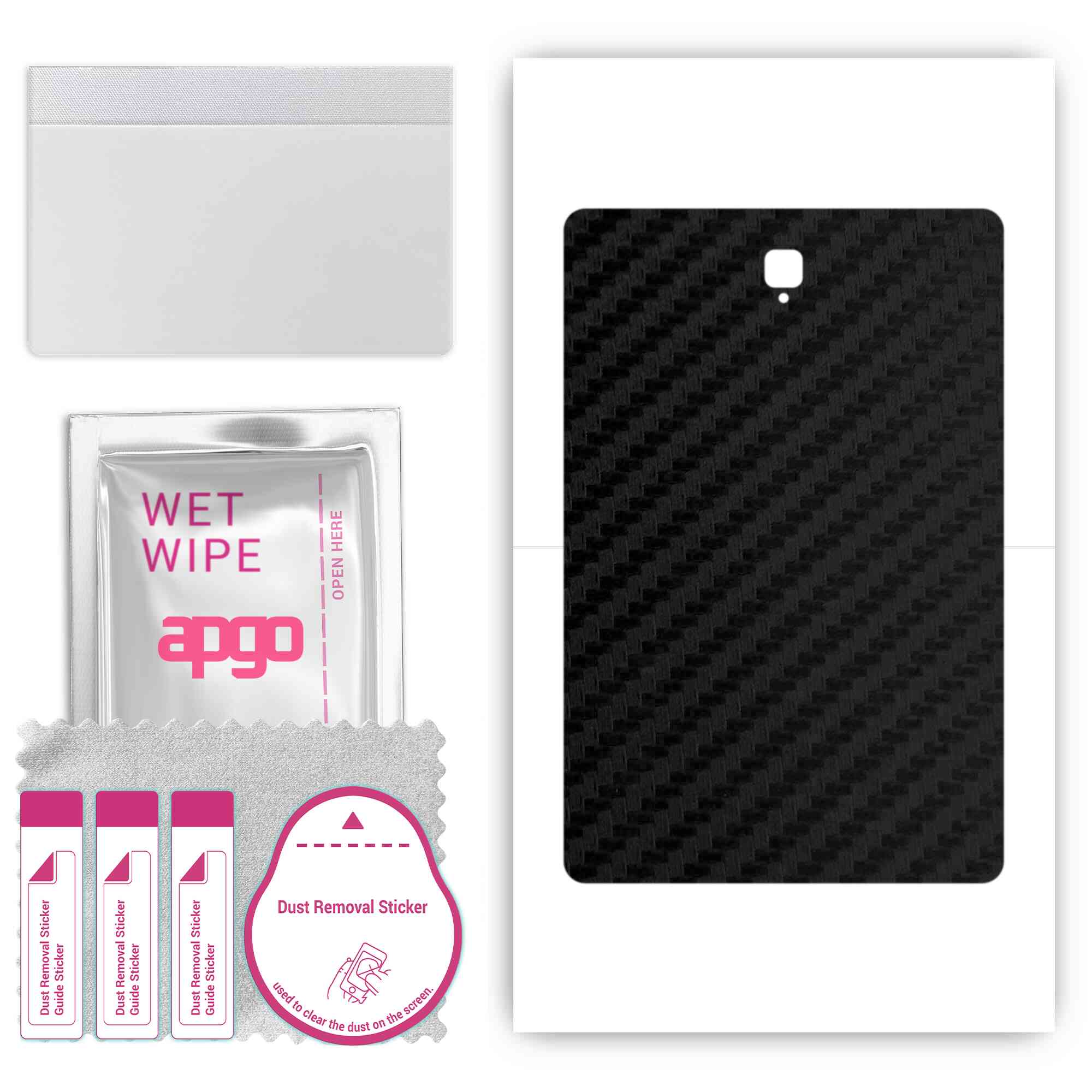 

apgo Protective Skin Sticker for the back compatible with Samsung Galaxy Tab S4 10.5, Wrap Film, Foil, Vinyl - Pattern Carbon Black