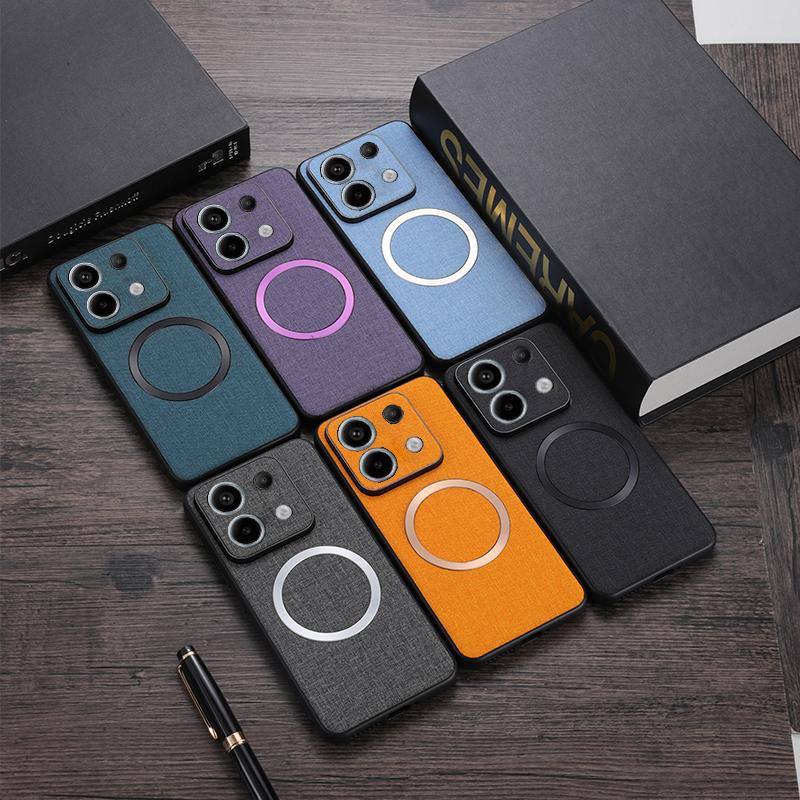 For Xiaomi Redmi Note 13 Pro 5G/Poco X6 5G Cell Phone Case Cloth Texture Cover Compatible with MagSafe