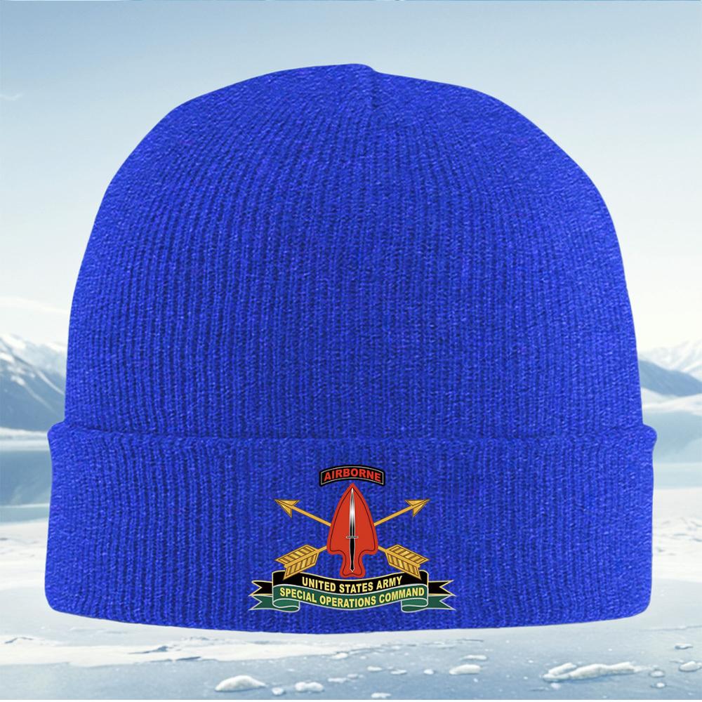 Arrows Knife Airborne United States Army Men Women Unisex Knitted Hat Beanie Pullover Cap Winter Thermal Warm Christmas Outdoor