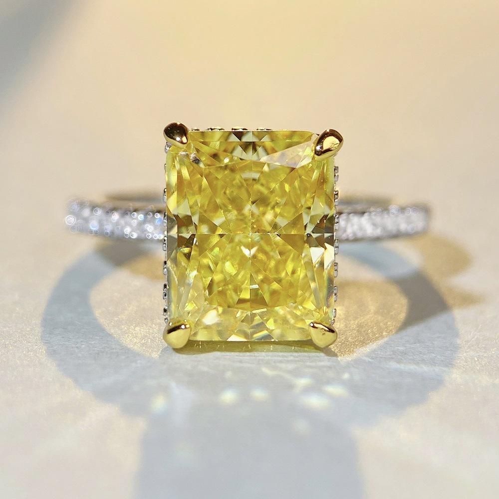 Tancise S925 Sterling 8*10 Pink Diamond High Carbon Finger Woman