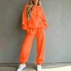 Women's Casual Loose Fit Lined Hoodie and Track Pants Two Piece Set