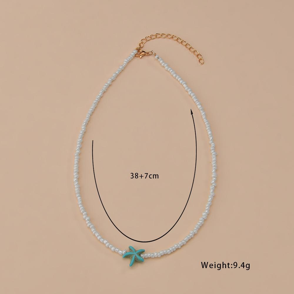 Bohemian Shell Choker Necklace Short Beaded Neck Chain Handmade Necklace  for Women