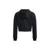 Under Armour Johnson Series Solid Color Cotton Full Zip Sports Jacket Women Jackets Black 1377446-001