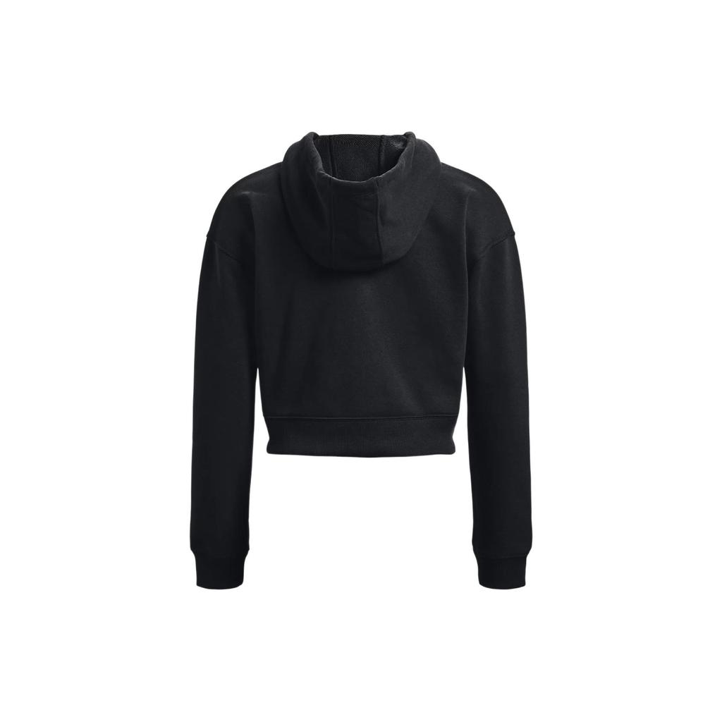 Under Armour Johnson Series Solid Color Cotton Full Zip Sports Jacket Women Jackets Black 1377446-001