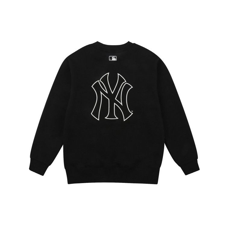 MLB New York Yankees Logo Nadruk Bluza z kapturem Okrągły dekolt Vintage Sportowa bluza Unisex bluza Czarna 31MT04111-50L