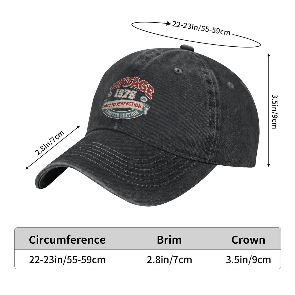 Born in 1976 vintage age 50 years old funny 50th birthday Baseball Caps Outfits For Unisex  Adjustable Trucker Hat