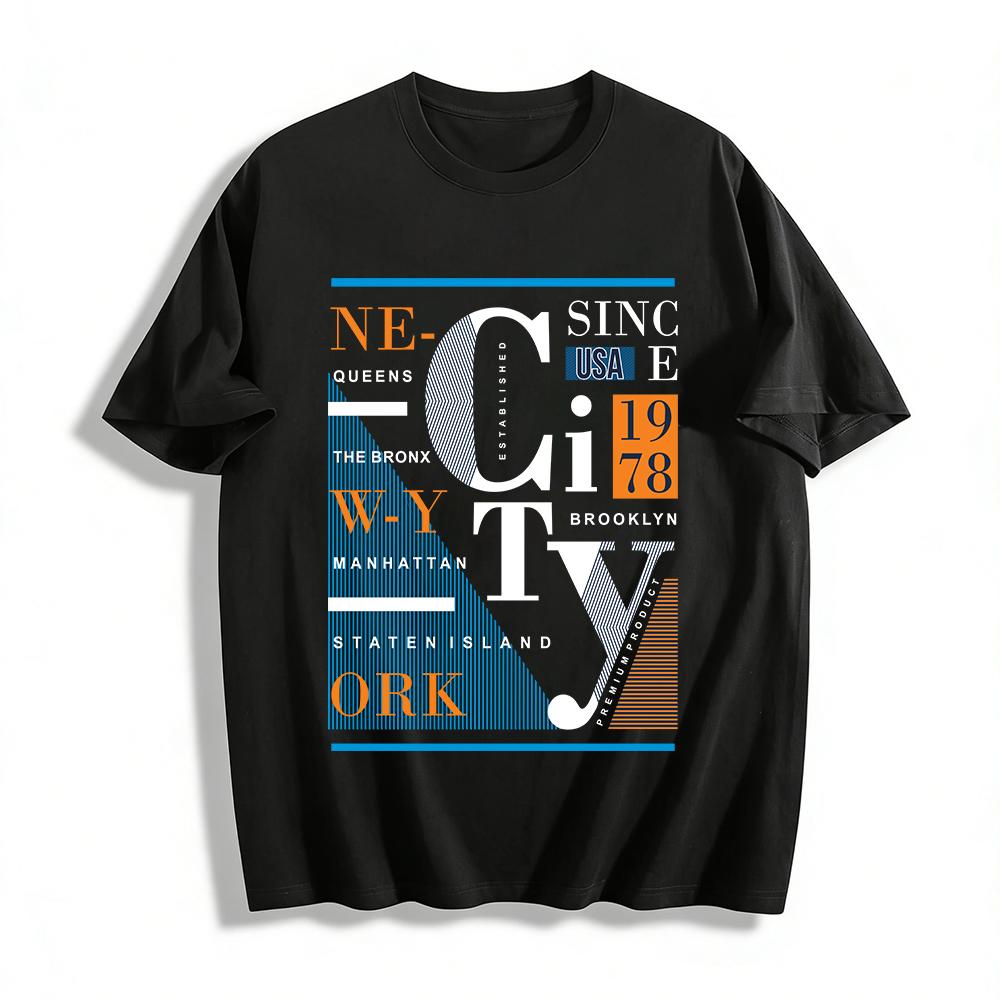 

NY USA 1978 Print Vintage Casual Unisex Short Sleeve Tee Shirt Pure cotton T-shirt XXS