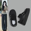 Thin Thick-soled Shoes Women's Autumn New Black Board Shoes Soft-soled Comfortable Milk Fufu Casual Shoes