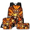 3Pcs Set Kids Backpack with Crossbody Bag & Pencil Bag, Cartoon NARUTO Lightweight School Bag for Boys & Girls Aged 5-9