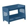 2 Tier Desktop Shelf Plastic Desktop Storage Organizer Rack for Bedroom Dorm Office Navy Blue