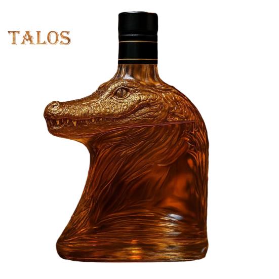 

Стеклянный графин для вина в форме головы крокодила, бутылка для виски, водки, пива, художественный стеклянный контейнер для напитков ручной работы, декор для домашнего бара A