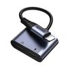 2in1 Adapter for iPhone charger + Lightning headphones / 2x Lightning black