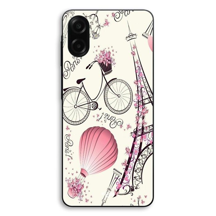 Hülle Für Samsung Galaxy A08 Paris Eiffelturm Fahrrad Maniacase schwarz