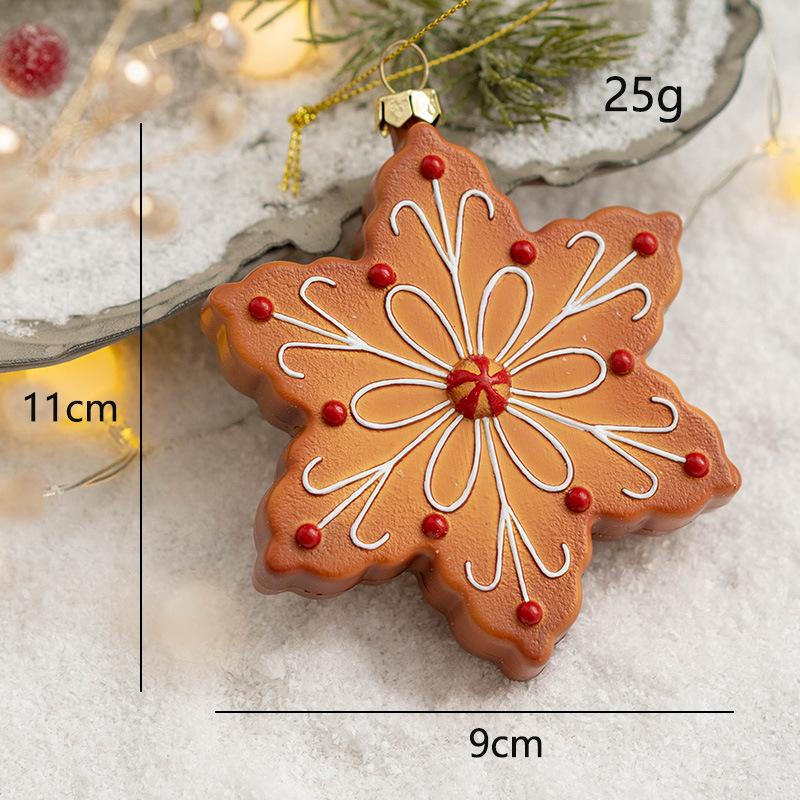 

Снежинка Лось Рождественская елка Пряничный человечек Украшения Подвеска Ремесленные изделия из смолы 2025 Новый год Рождественский декор Украшение для вечеринки