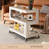 Yumei Minimalist Metal Nightstand with Wheels