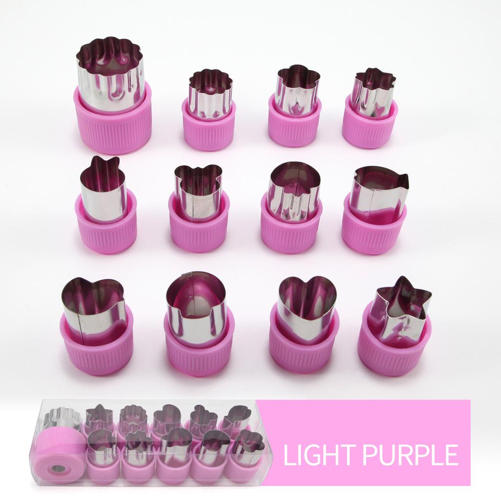 12Pcs/Set Rice Vegetable Fruit Cutter Mold Flowers Cartoon Stainless Steel Cake Cookie Biscuit Cutting Shape Tools