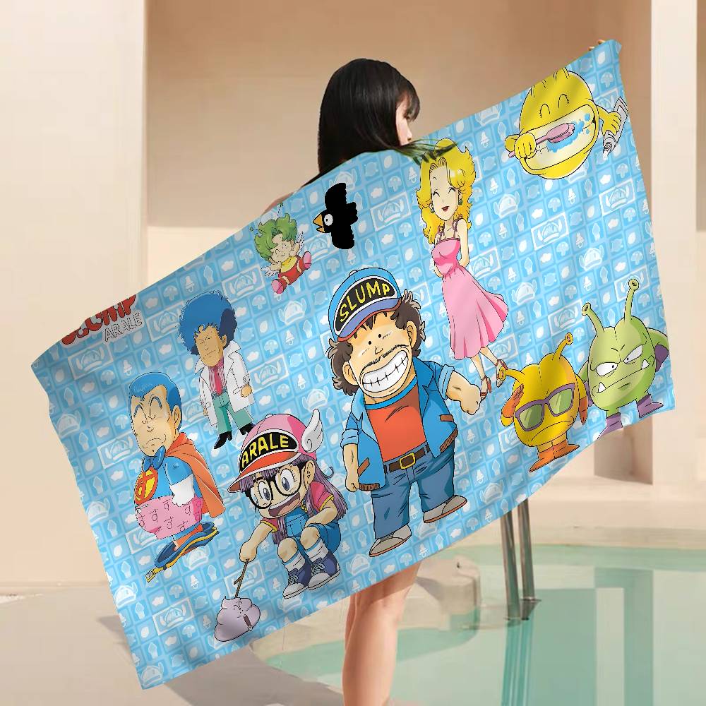 Dr S-Slump Anmie Anime Beach Swimming Towel Soft Absorbent Washcloth Children's Gifts For Kids Travel Camping Gym
