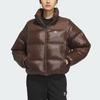 Adidas Originals Solid Color Logo Sports Long Sleeve Down Jacket Women Outerwear Brown IK2797