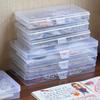 1 Pcs Transparent Mini Plastic Storage Box Desktop Stationery Organizer Stickers Hand Account Tool Case Office Desk Container