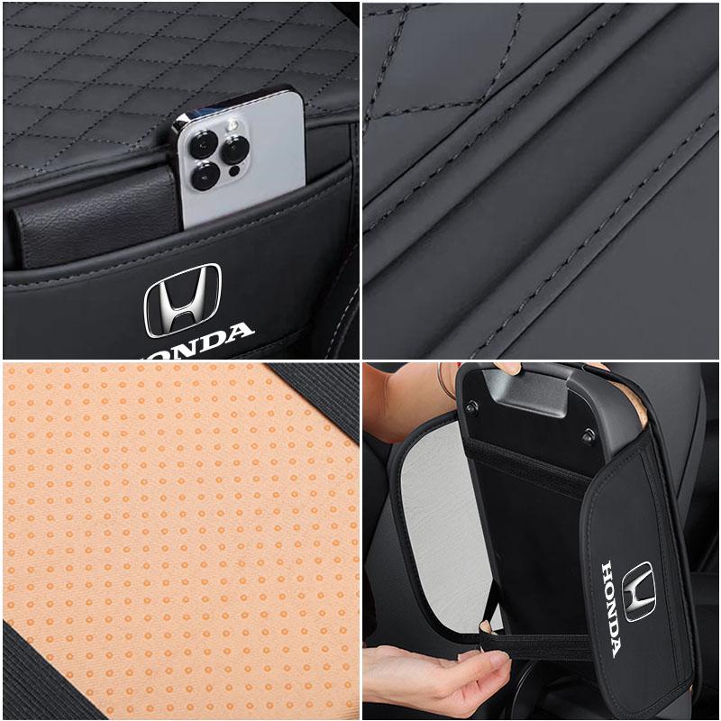 1Pcs Leather Auto Consoles Car Armrest Cushion with Storage Car Styling For Honda Fit Mugen Insight Type S R VTEC Vezel RR SiPilot Fit XRV CRV HRV Dio