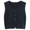 Shop   Women S Button Front Cropped 6 Color Stretch Knit veSt Navy Bom wvS 20784