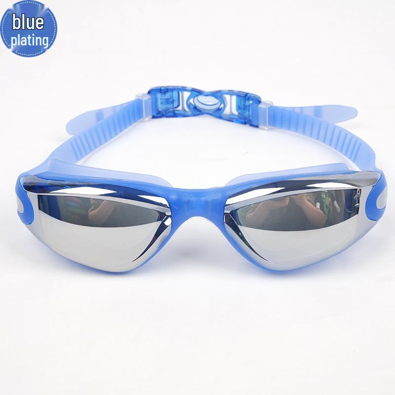High-Definition Anti-Fog Electroplated Swimming Goggles with Silicone Straps