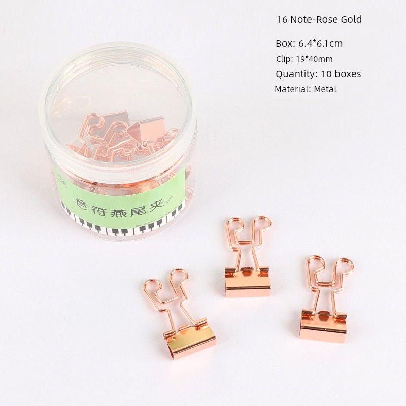 Musical Note Ticket Folder Binder Clip Piano Book Music Score Clip Music Score Folder Metal Binder Clips Music Office Stationery Rose Gold 16Th Note