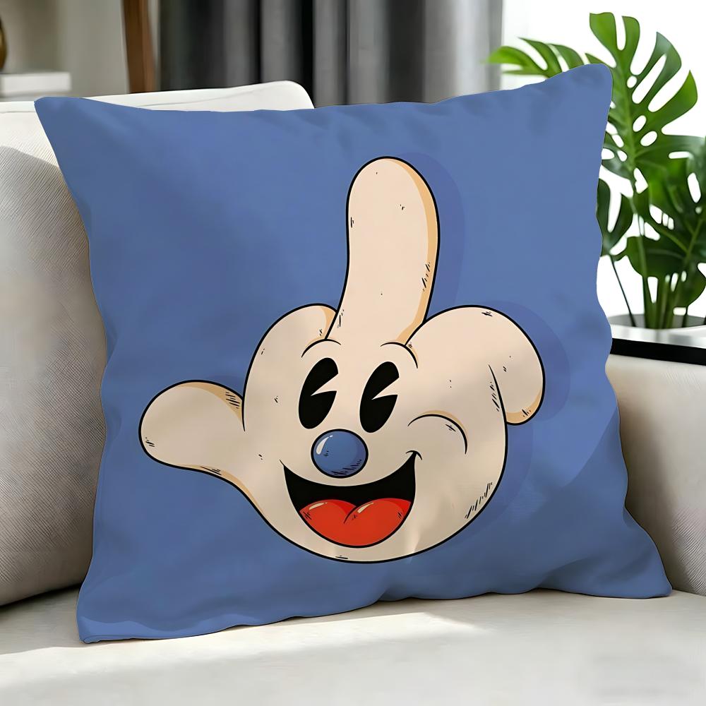 Game Cuphead Cushion Cover Cushion Cover Set 4Pcs 50X50 45X45 40X40 Pillowcase Decorative Sofa Home Decor