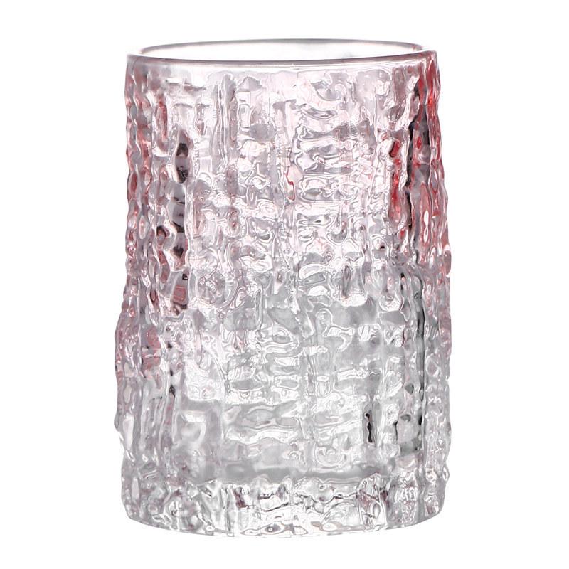 Pink Girlish Ice Texture Milk Tea Glass