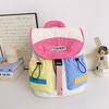 Korean Color Block Kindergarten Backpack: Trendy Outdoor Sports Bag for Girls, Parent-Child Style