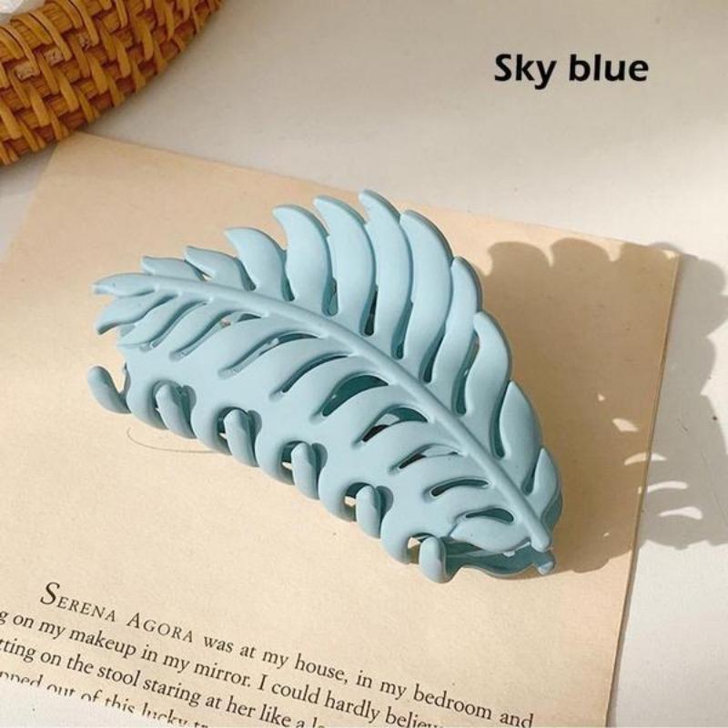 

1 шт. Заколки для волос в виде листьев, Матовые женские аксессуары для волос, Аксессуары для укладки волос 1pc небесно-голубой