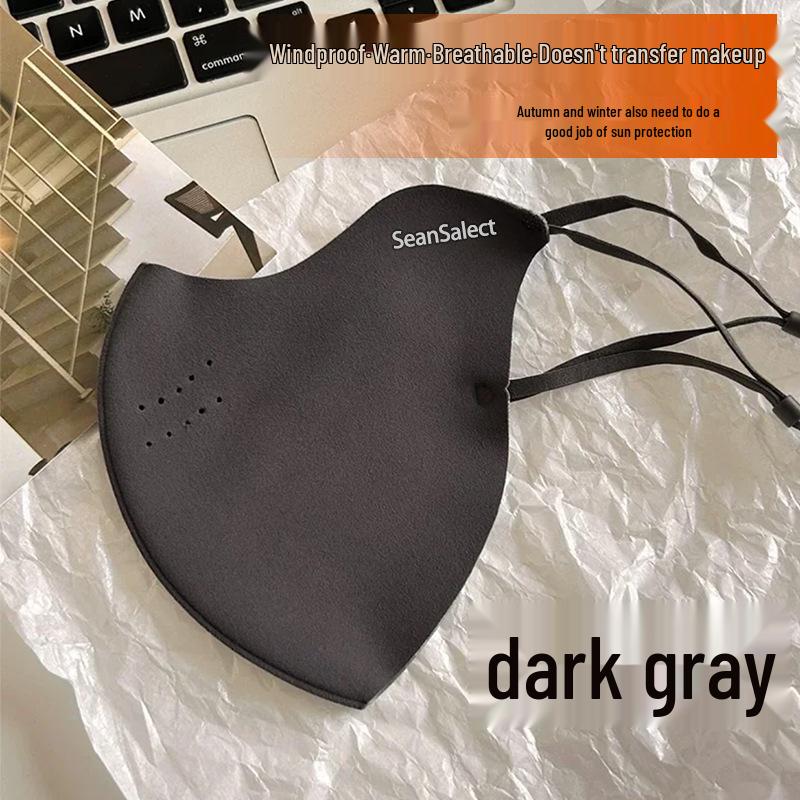 Warm Fishbone 3D Windproof Plush Mask: Thickened for Winter with Eye Protection and Face-Slimming Features.