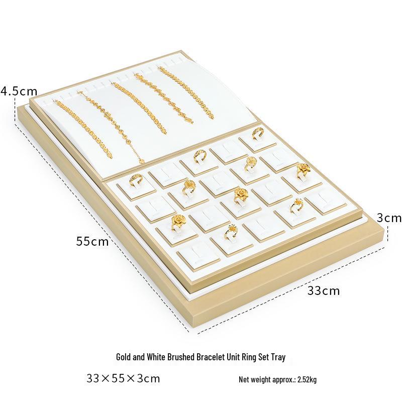 Ya Yu Jin Bai Jewelry Display Tray for Bracelets, Ear Studs, Necklaces - Silver & Gold