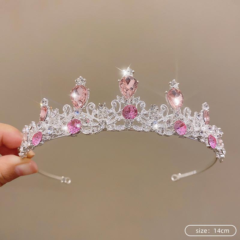 Birthday Rhinestone Crown Headband Princess Tiara Bride Wedding Crown Adult Headband Diamond Children