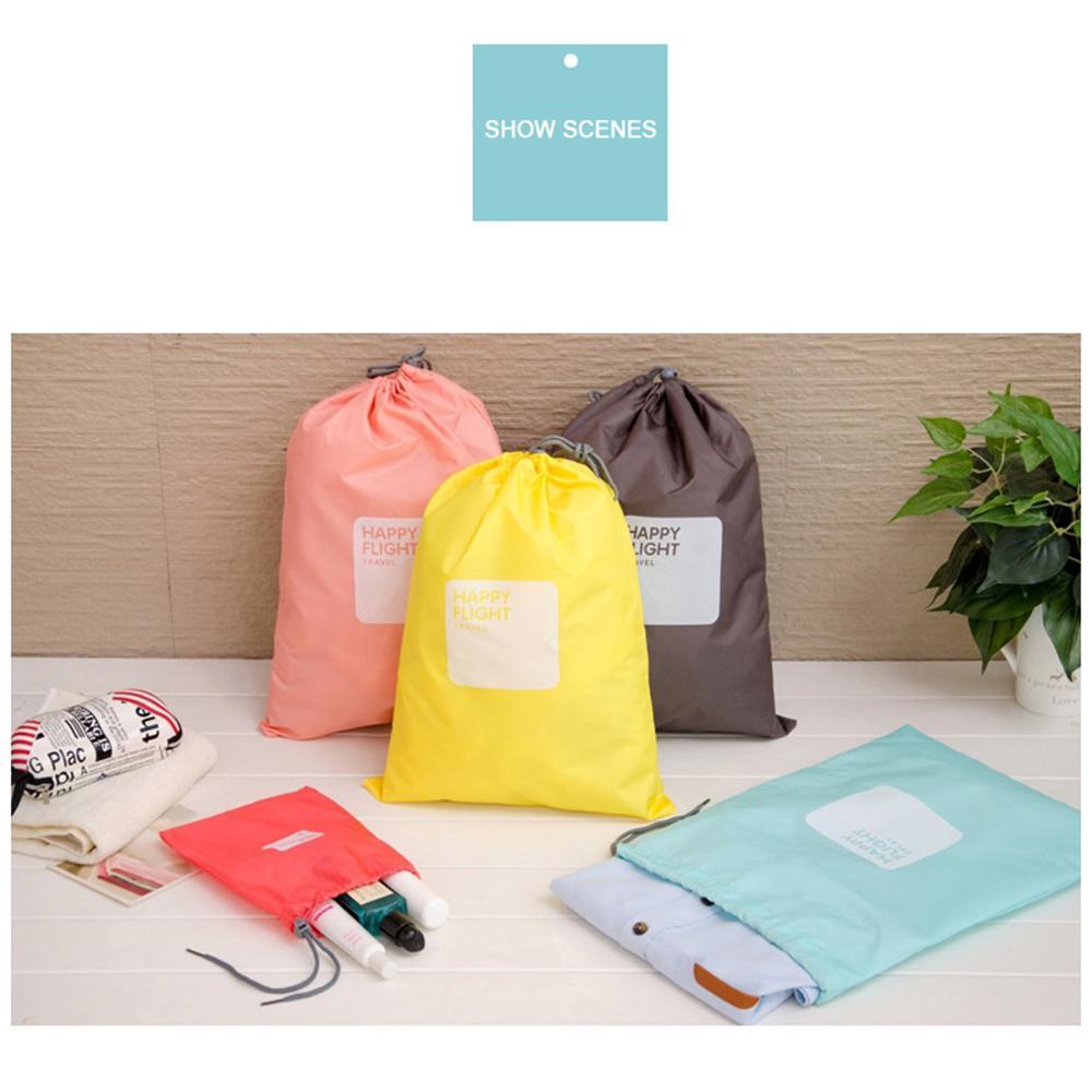 Набор из 4 шт Сумка для хранения в путешествиях Водонепроницаемый нейлоновый мешочек на шнурке Мужской и женский Складные органайзеры для классификации одежды розовый 659₽