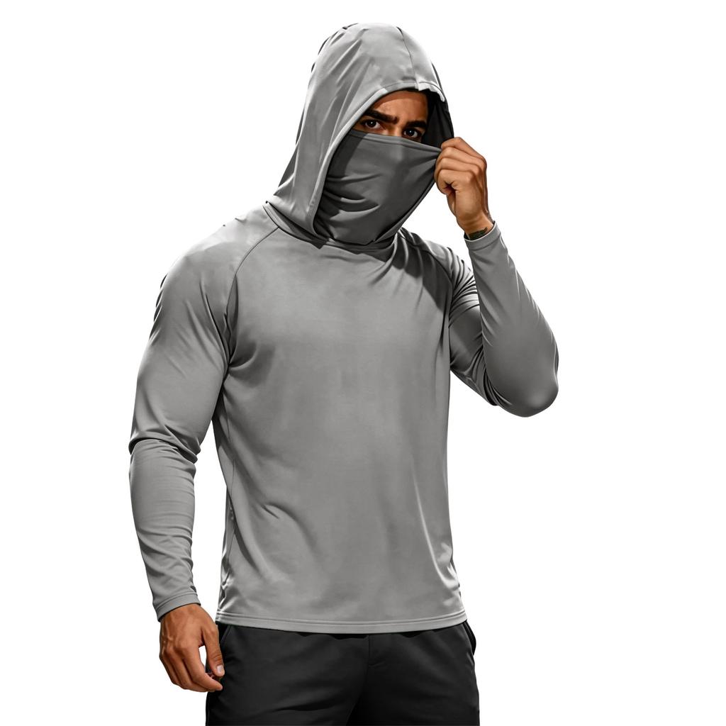 Men's Summer Quick-dryingLong-sleeved T-shirt Sun ClothingFishing FitnessSports Hded Long-sleeved Tp