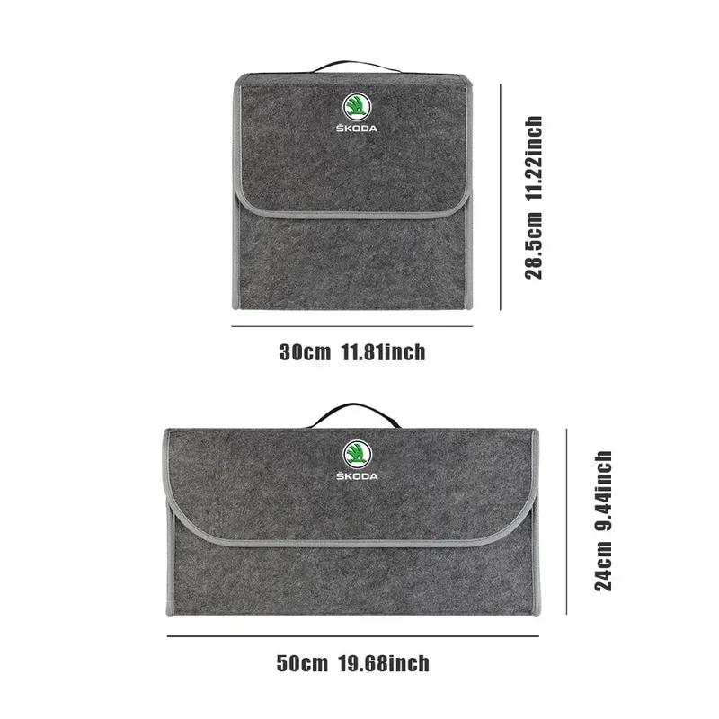 Car Trunk Organizer Box Large Capacity Folding Storage Bag for Skoda Octavia A5 A7 Rapid Kodiaq Karoq Superb Fabia Kamiq VisionS