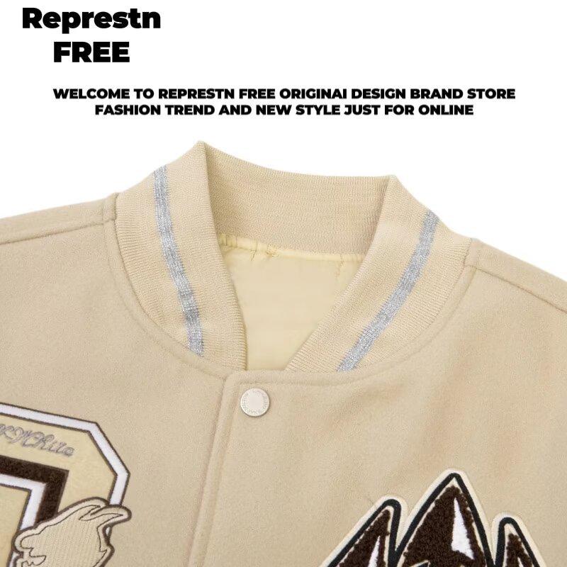 Tide Brand AC Milan Embroidery Leather Sleeve Baseball Jacket