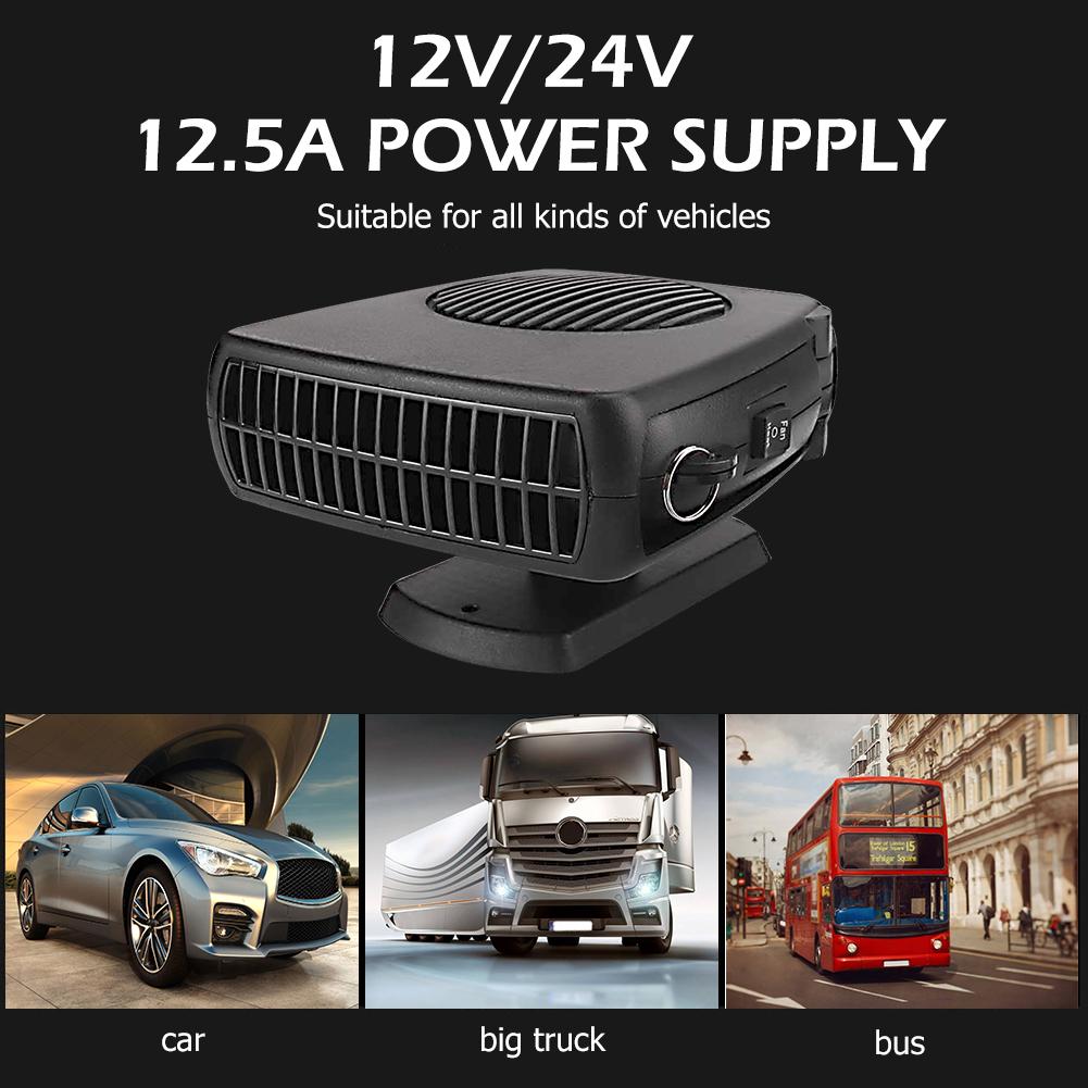 150W Windshield Defroster Durable Convenient 12V 24V Car Bus Truck Heater Portable Vehicle Windscreen Defroster Heating Fan