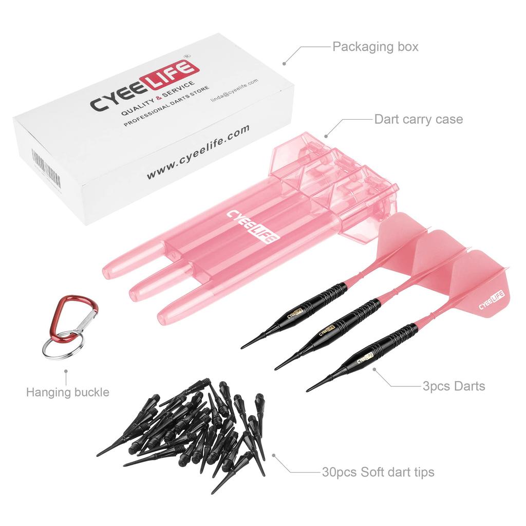 CyeeLife Soft Tip Darts 16g Pure Copper Pink
