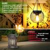 Solar Lanterns Outdoor Waterproof Metal Hanging Lights with Hooks Auto On/Off Warm Lighting for Porch Garden Yard Pathway Patio Landscape Decor