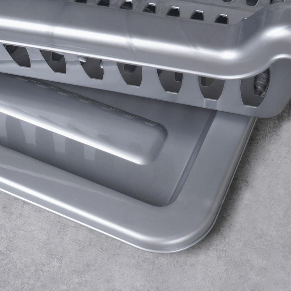 Gray dish drying rack 46x37x8.5 cm