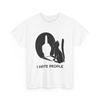 T-shirt I Hate People Funny Cat In Shadow 100% Cotton