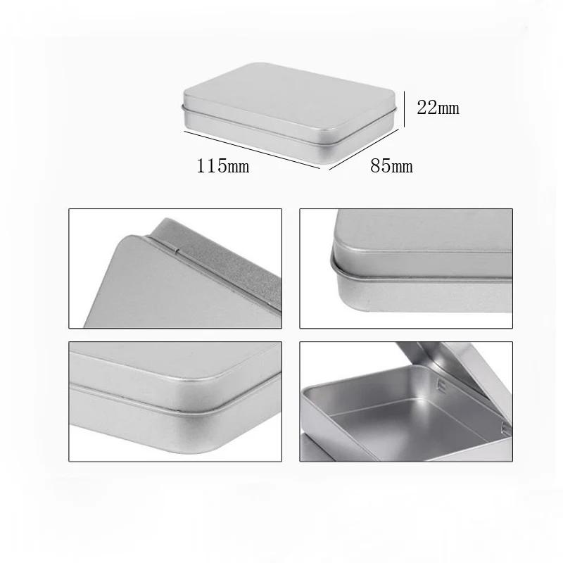 10/12pcs Small Rectangular Storage Boxes With Clear Window Mini Sealed Tin Jar Jewelry Candy Gift Box Home Storage Organizer