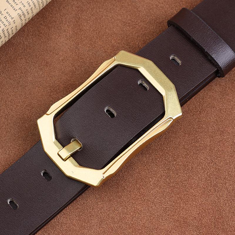 Retro Men's Genuine Leather Casual Pin Buckle Cowhide Belt Simple Belt Belt Men's Casual Versatile Belt
