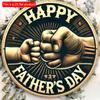 2d Flat 20*20cm, Wooden Happy Father'S Day Vintage Wooden Sign, Round Wall Decor for Home, Farmhouse, Porch and Bedroom, Perfect Holiday Gift