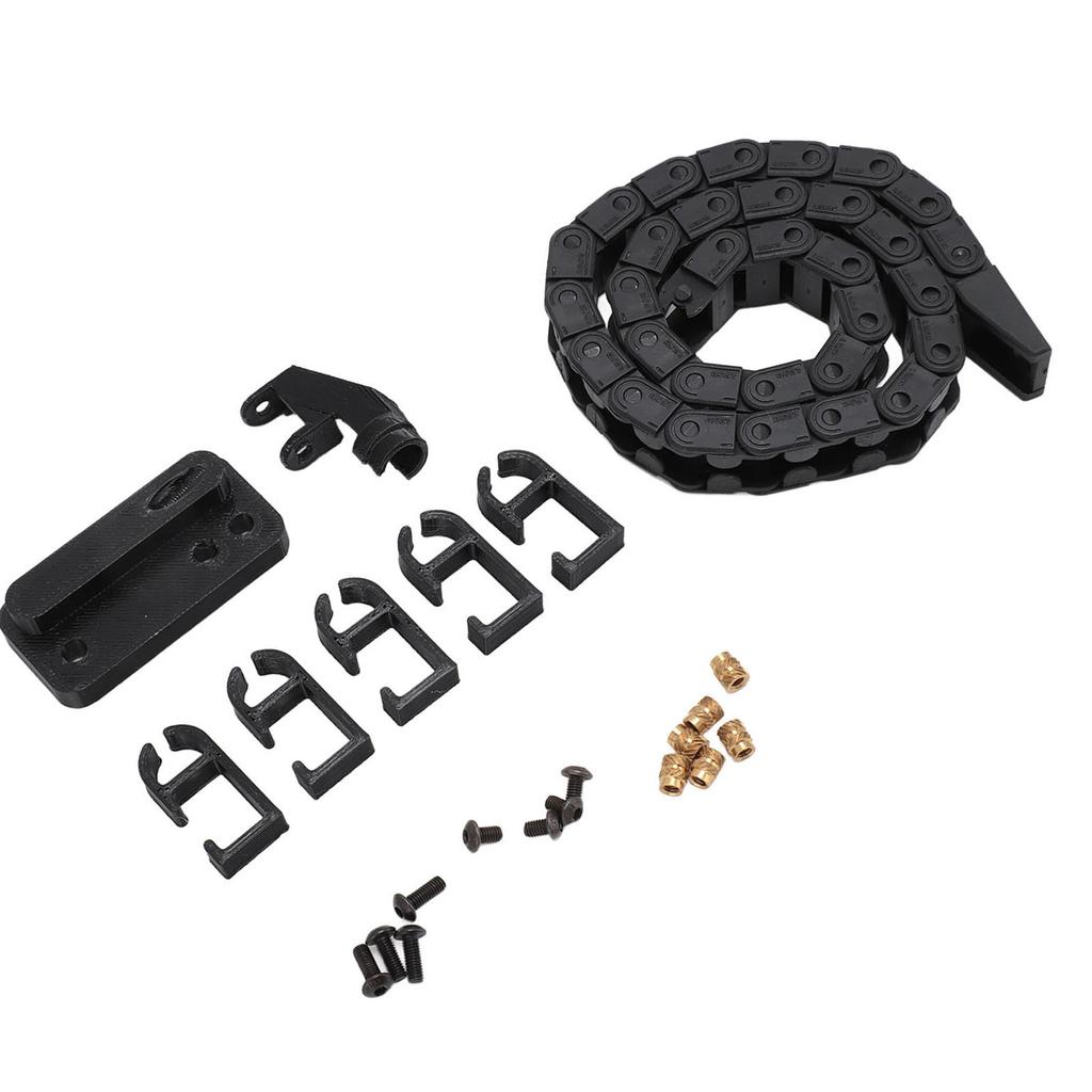 3D Printer Drag Chain 16.9in Black ABS Flexible Low Noise Easy to Install Wire Carrier Cable for Bamboo P1P Replacement