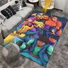 Big Hero 6 Team Anime Poster Armor Baymax Fighting City Night Colorful area rug floor decor great for gaming room dorm studio and cozy home spaces