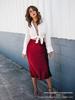 Women's High-Waist Satin Midi Skirt - Elegant Solid Color with Zipper